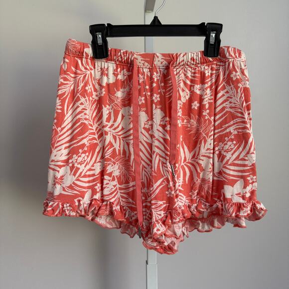 Koolaburra by‎ UGG sz S Orange Tropical Floral Ruffle Hem Boho Shorts - Picture 1 of 8